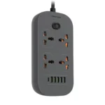 چندراهی برق گرین لاین با چهار ورودی برق ،پنج درگاه USB-A و یک درگاه USB-C با قابلیت شارژ سریع و کابل 2 متری