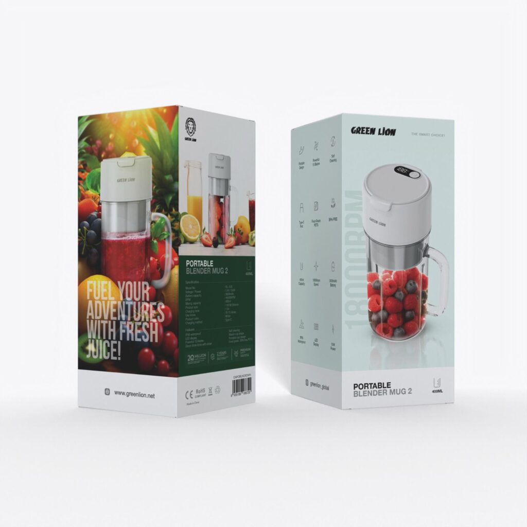 مخلوط‌کن قابل حمل Green lion Mug 2 با تیغه های قدرتمند فلزی