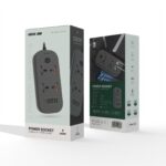 چندراهی برق گرین لاین با چهار ورودی برق ،پنج درگاه USB-A و یک درگاه USB-C با قابلیت شارژ سریع و کابل 2 متری