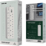 چند راهی برق گرین لاین با پنج خروجی مستقل و درگاه USB برای شارژ دستگاه ها بدنه مقاوم ABS