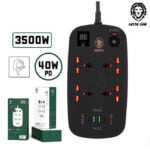 چندراهی چندپورت تایمر دار GreenLion با طراحی مدرن و قابلیت‌های پیشرفته مانند شارژ سریع و تایمر قابل تنظیم.