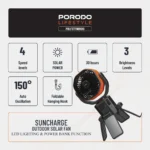 پنکه شارژی و پاوربانک خورشیدی مدل Porodo Suncharge Outdoor Solar Fan - 2