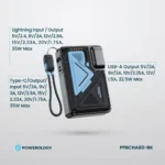 پاوربانک و آداپتور سه کاره پاورلوژی مدل MagSafe ظرفیت 10000mAh - 12