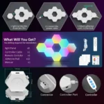 پنل دیواری RGB شش ضلعی مدل Smart Hexagon LED Wall Lights - 4