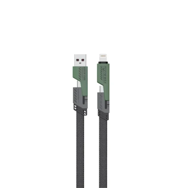 کابل شارژ چهار کاره گرین لاین مدل 2in2 Braided Fast Charging Cable