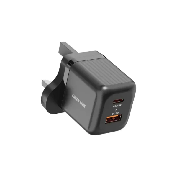شارژر دیواری سه شاخه 20 وات گرین لاین مدل Ultra Compact GaN Wall Charger
