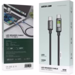 کابل شارژ تایپ سی به تایپ سی گرین لاین مدل LED Braided - Image 2