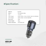 شارژر فندکی دو پورت خودرو گرین لاین مدل Dual Port PD+QC توان 75 وات - Image 2