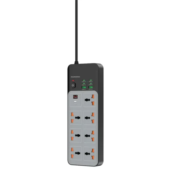 چندراهی برق پرودو 3000 وات 7 کاره مدل Universal Power Strip with 6 USB Ports
