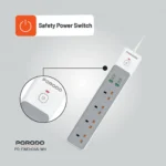 چندراهی با 4 سوکت پرودو مدل 4AC 65W 3000W Power Strip - Image 7